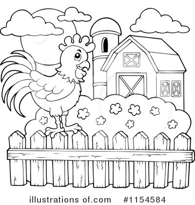 Royalty-Free (RF) Rooster Clipart Illustration by visekart - Stock Sample #1154584