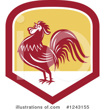 Royalty-Free (RF) Rooster Clipart Illustration by patrimonio - Stock Sample #1243155
