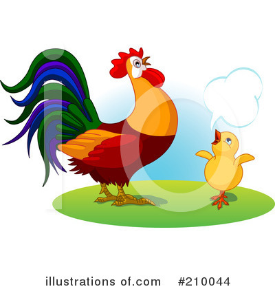 Royalty-Free (RF) Rooster Clipart Illustration by Pushkin - Stock Sample #210044