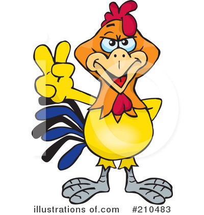 Royalty-Free (RF) Rooster Clipart Illustration by Dennis Holmes Designs - Stock Sample #210483