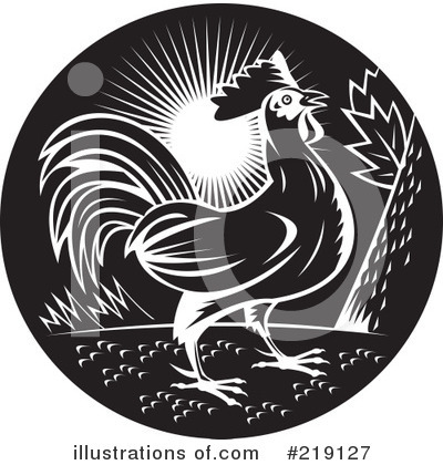 Royalty-Free (RF) Rooster Clipart Illustration by patrimonio - Stock Sample #219127