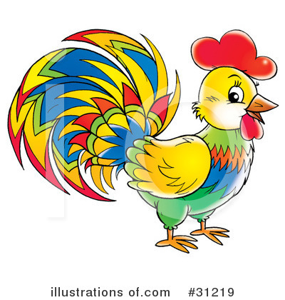 Royalty-Free (RF) Rooster Clipart Illustration by Alex Bannykh - Stock Sample #31219