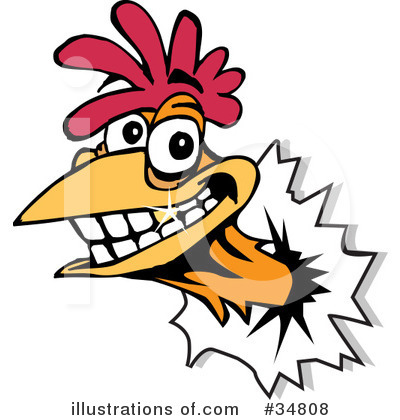 Royalty-Free (RF) Rooster Clipart Illustration by Dennis Holmes Designs - Stock Sample #34808