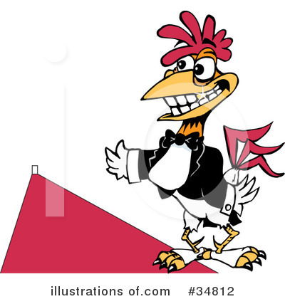 Royalty-Free (RF) Rooster Clipart Illustration by Dennis Holmes Designs - Stock Sample #34812