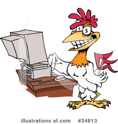 Royalty-Free (RF) Rooster Clipart Illustration by Dennis Holmes Designs - Stock Sample #34813