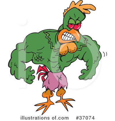 Royalty-Free (RF) Rooster Clipart Illustration by Dennis Holmes Designs - Stock Sample #37074