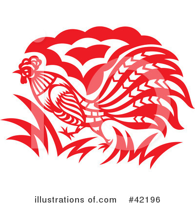 Royalty-Free (RF) Rooster Clipart Illustration by Cherie Reve - Stock Sample #42196