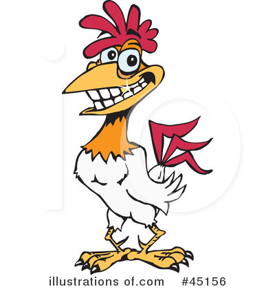 Royalty-Free (RF) Rooster Clipart Illustration by Dennis Holmes Designs - Stock Sample #45156