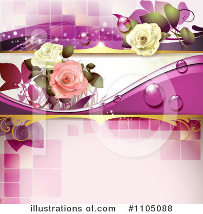Royalty-Free (RF) Rose Background Clipart Illustration by merlinul - Stock Sample #1105088