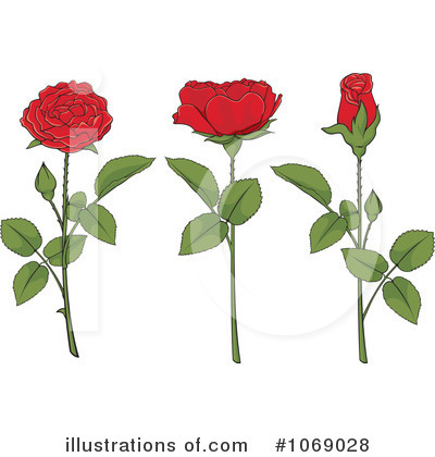 Royalty-Free (RF) Rose Clipart Illustration by Any Vector - Stock Sample #1069028