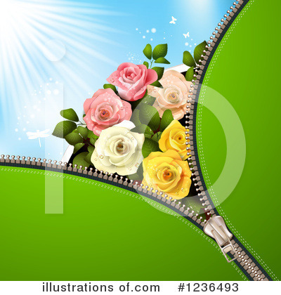 Royalty-Free (RF) Rose Clipart Illustration by merlinul - Stock Sample #1236493