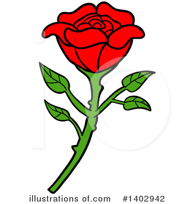 Royalty-Free (RF) Rose Clipart Illustration by LaffToon - Stock Sample #1402942