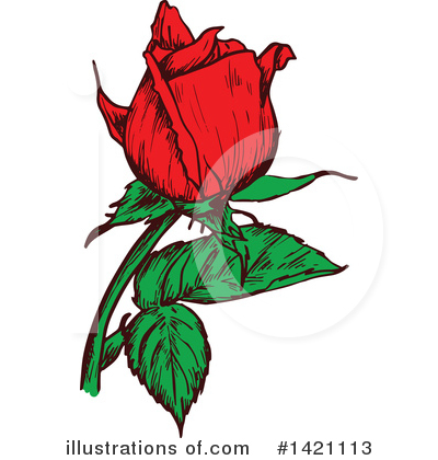 Royalty-Free (RF) Rose Clipart Illustration by Vector Tradition SM - Stock Sample #1421113
