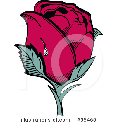 Royalty-Free (RF) Rose Clipart Illustration by Andy Nortnik - Stock Sample #95465