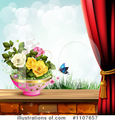 Royalty-Free (RF) Roses Clipart Illustration by merlinul - Stock Sample #1107657
