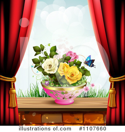 Royalty-Free (RF) Roses Clipart Illustration by merlinul - Stock Sample #1107660