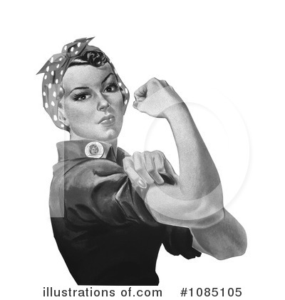 Royalty-Free (RF) Rosie The Riveter Clipart Illustration by JVPD - Stock Sample #1085105