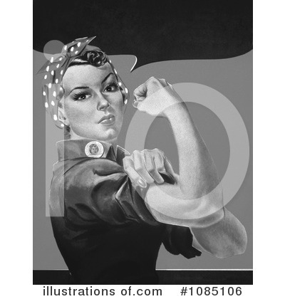 Royalty-Free (RF) Rosie The Riveter Clipart Illustration by JVPD - Stock Sample #1085106