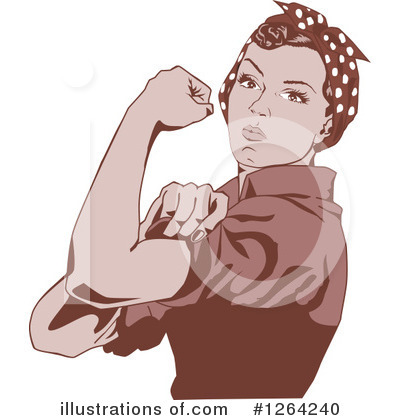 Royalty-Free (RF) Rosie The Riveter Clipart Illustration by Dennis Holmes Designs - Stock Sample #1264240