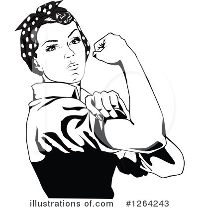 Royalty-Free (RF) Rosie The Riveter Clipart Illustration by Dennis Holmes Designs - Stock Sample #1264243