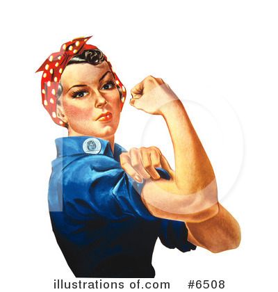 Royalty-Free (RF) Rosie The Riveter Clipart Illustration by JVPD - Stock Sample #6508