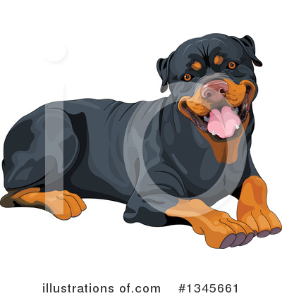 Royalty-Free (RF) Rottweiler Clipart Illustration by Pushkin - Stock Sample #1345661