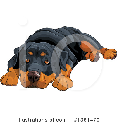Royalty-Free (RF) Rottweiler Clipart Illustration by Pushkin - Stock Sample #1361470