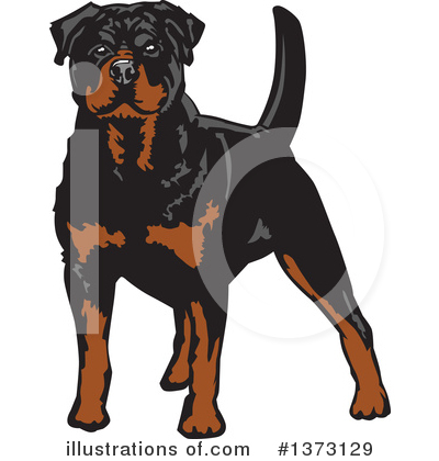 Royalty-Free (RF) Rottweiler Clipart Illustration by David Rey - Stock Sample #1373129