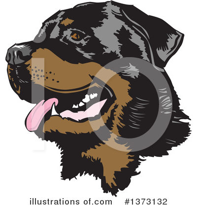 Royalty-Free (RF) Rottweiler Clipart Illustration by David Rey - Stock Sample #1373132