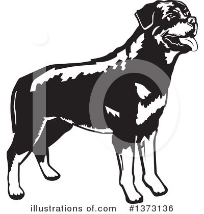 Royalty-Free (RF) Rottweiler Clipart Illustration by David Rey - Stock Sample #1373136
