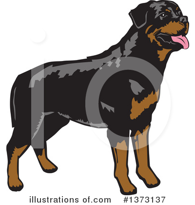 Royalty-Free (RF) Rottweiler Clipart Illustration by David Rey - Stock Sample #1373137