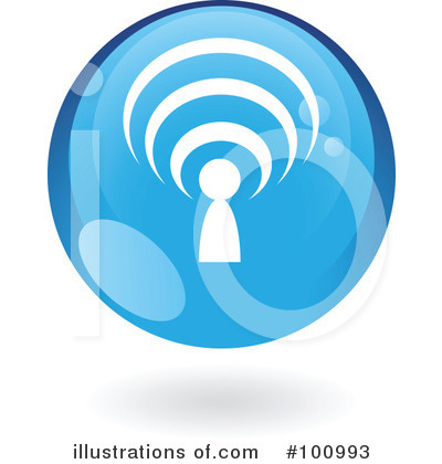 Royalty-Free (RF) Round Blue Icon Clipart Illustration by cidepix - Stock Sample #100993