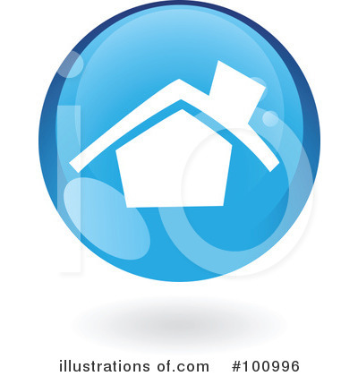 Royalty-Free (RF) Round Blue Icon Clipart Illustration by cidepix - Stock Sample #100996