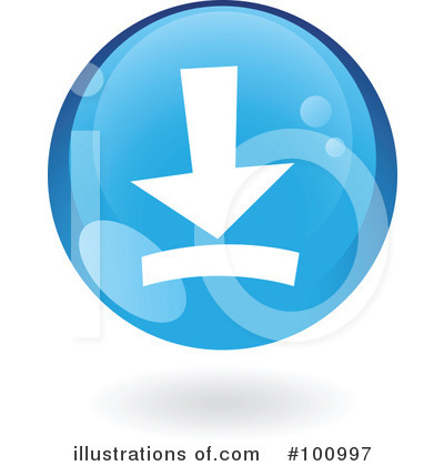 Royalty-Free (RF) Round Blue Icon Clipart Illustration by cidepix - Stock Sample #100997