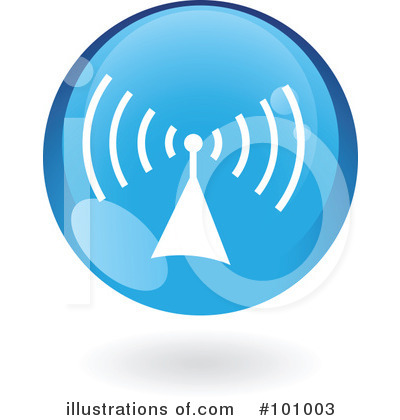 Royalty-Free (RF) Round Blue Icon Clipart Illustration by cidepix - Stock Sample #101003