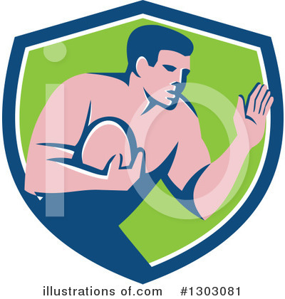 Rugby Player Clipart #1303081 by patrimonio