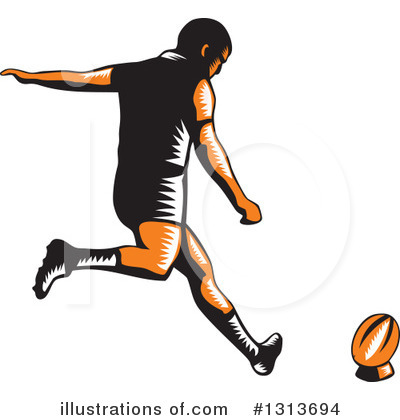 Royalty-Free (RF) Rugby Player Clipart Illustration by patrimonio - Stock Sample #1313694
