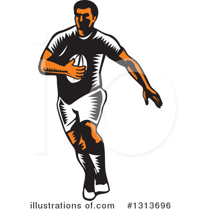 Royalty-Free (RF) Rugby Player Clipart Illustration by patrimonio - Stock Sample #1313696