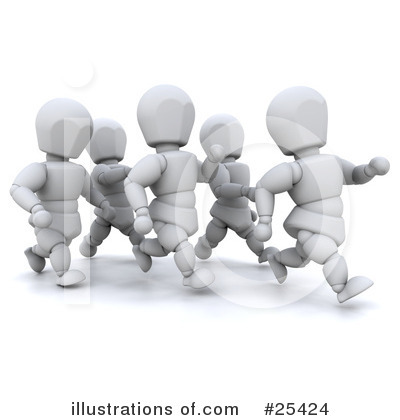 Royalty-Free (RF) Running Clipart Illustration by KJ Pargeter - Stock Sample #25424