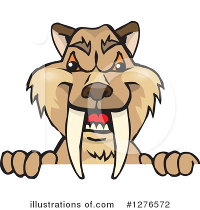 Royalty-Free (RF) Saber Toothed Tiger Clipart Illustration by Dennis Holmes Designs - Stock Sample #1276572