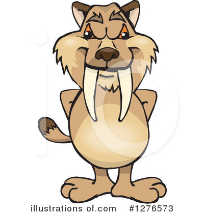 Royalty-Free (RF) Saber Toothed Tiger Clipart Illustration by Dennis Holmes Designs - Stock Sample #1276573