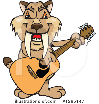 Royalty-Free (RF) Saber Toothed Tiger Clipart Illustration by Dennis Holmes Designs - Stock Sample #1285147