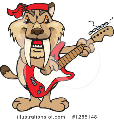 Royalty-Free (RF) Saber Toothed Tiger Clipart Illustration by Dennis Holmes Designs - Stock Sample #1285148