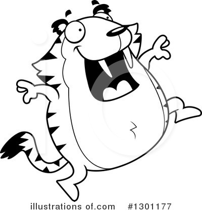 Saber Toothed Tiger Clipart #1301177 by Cory Thoman