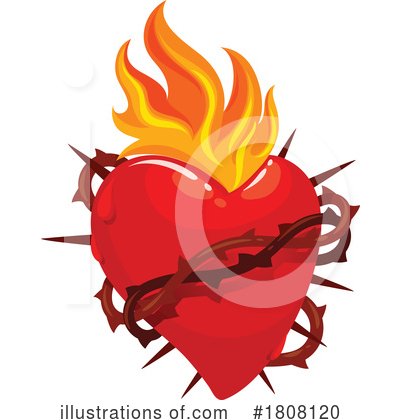 Sacred Heart Clipart #1808120 by Vector Tradition SM