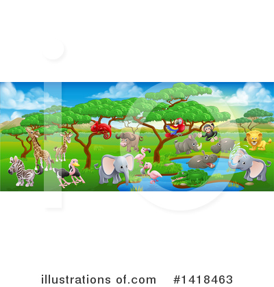 Royalty-Free (RF) Safari Clipart Illustration by AtStockIllustration - Stock Sample #1418463