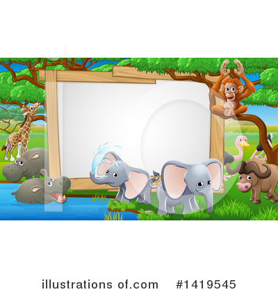 Hippopotamus Clipart #1419545 by AtStockIllustration