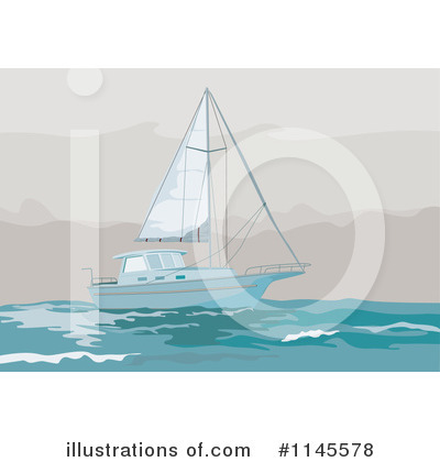 Royalty-Free (RF) Sailboat Clipart Illustration by patrimonio - Stock Sample #1145578