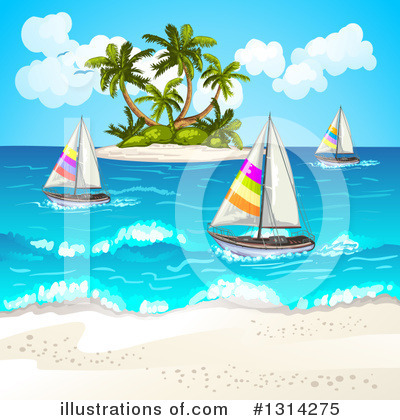 Royalty-Free (RF) Sailboat Clipart Illustration by merlinul - Stock Sample #1314275