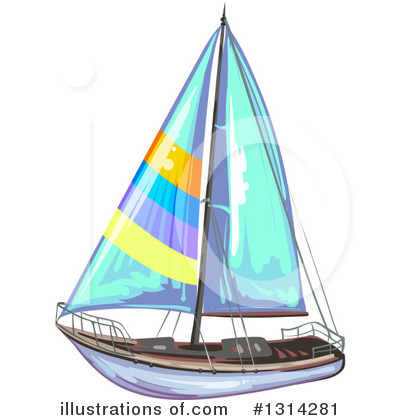 Royalty-Free (RF) Sailboat Clipart Illustration by merlinul - Stock Sample #1314281